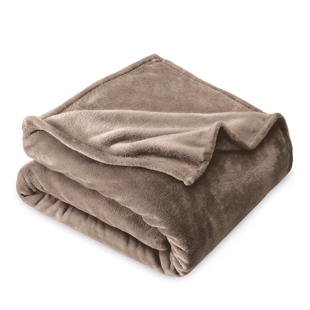 Bare Home Manta de Felpa Polar de 300 G/M², Microfibra Mullida, Suave y Afelpada, Tamaño King, Gris Topo