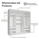 thumbnail image 4 of Ropero Closet Madesa Reno 3 Puertas Corredizas 4 Cajones B, 4 of 9