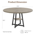 thumbnail image 3 of Yeshouse Mesa de comedor redonda de 47'' para 4 personas, mesa de cocina rústica, mesa de comedor moderna con patas de metal, mesa redonda para espacios pequeños para cocina y comedor, 3 of 9