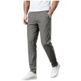 thumbnail image 1 of Amzcrzy Pantalones Clásicos Hombre Color Liso Cintura Elástica Cómodos Transpirables Elásticos Moda Informal Senderismo Pescar Correr Ejercicio Bolsillos Tallas S-3XL Gris, 1 of 8