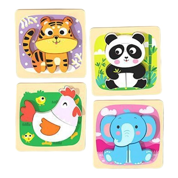 Rompecabezas de madera Uds., tablero de rompecabezas Montessori , reconocimiento de animales, artesanía de madera, rompecabezas Estilo A