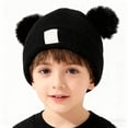 thumbnail image 3 of Lindo gorro de punto para bebé con bordado de doble corazón y doble bola de hilo. Cómodo y acogedor. Gorro cálido y abrigado para bebés., 3 of 5