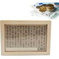 thumbnail image 1 of Caja de dinero de madera con mostrador - Caja de almacenamiento de efectivo de gran capacidad para objetivos de ahorro - Caja de ahorro portátil, 1 of 3