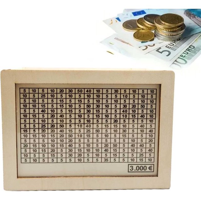 Caja de dinero de madera con mostrador - Caja de almacenamiento de efectivo de gran capacidad para objetivos de ahorro - Caja de ahorro portátil