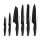 thumbnail image 3 of Juego de cuchillos de cocina Hecef Santoku de chef japonés 6 piezas óxido negro con cubiertas, 3 of 11