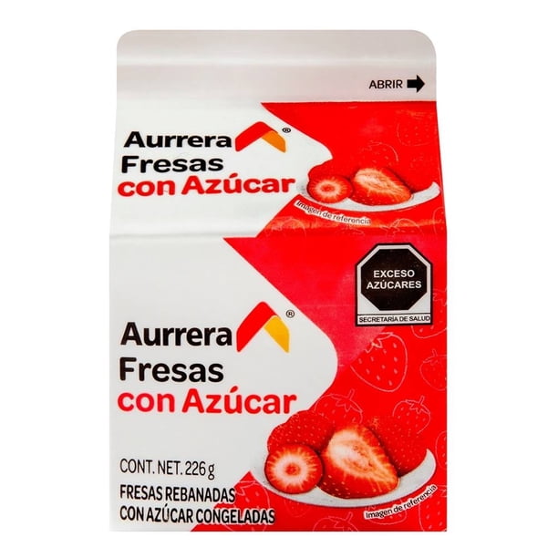 Fresas rebanadas Aurrera con azúcar 226 g