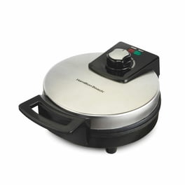 Wafflera Hamilton Beach Diseño con Acero Inoxidable Antiadherente Negro