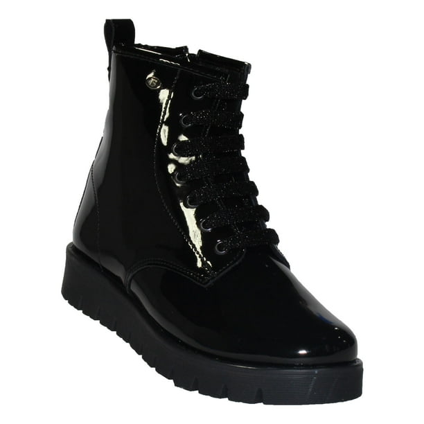 BOTAS BOTINES CASUALES VESTIR NEGRO COQUETA NIÑA JOVENCITA NEGRO CHAROL 435100C