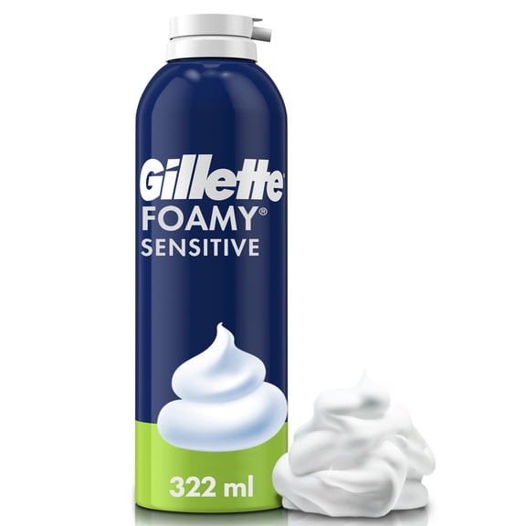 Espuma de Afeitar Gillette Foamy Sensitive Ideal de Piel Sensible, 322 ml