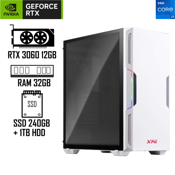 PC gamer Intel core i7 12700F Super Tienda  32GB RAM SSD 240GB Disco duro 1TB RTX 3060 600W 80 plus
