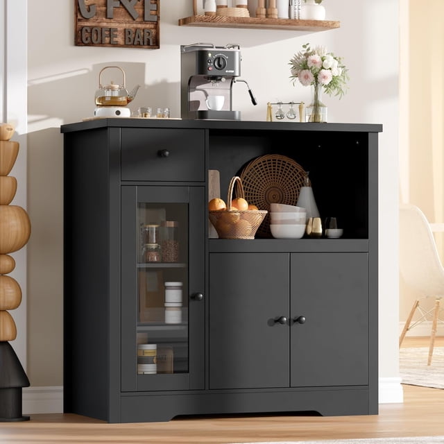 Mueble de cocina para microondas con espacio de almacenamiento para cocina comedor sala de estar y pasillo.