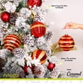 thumbnail image 3 of Esferas para árbol de navidad Artego extra grandes de 15 cm de diámetro paq 4 esferas  Circus * Línea Caramel 4 acabados distintos, en tonos rojo y dorado, para colgar Christmas ornaments, 3 of 6