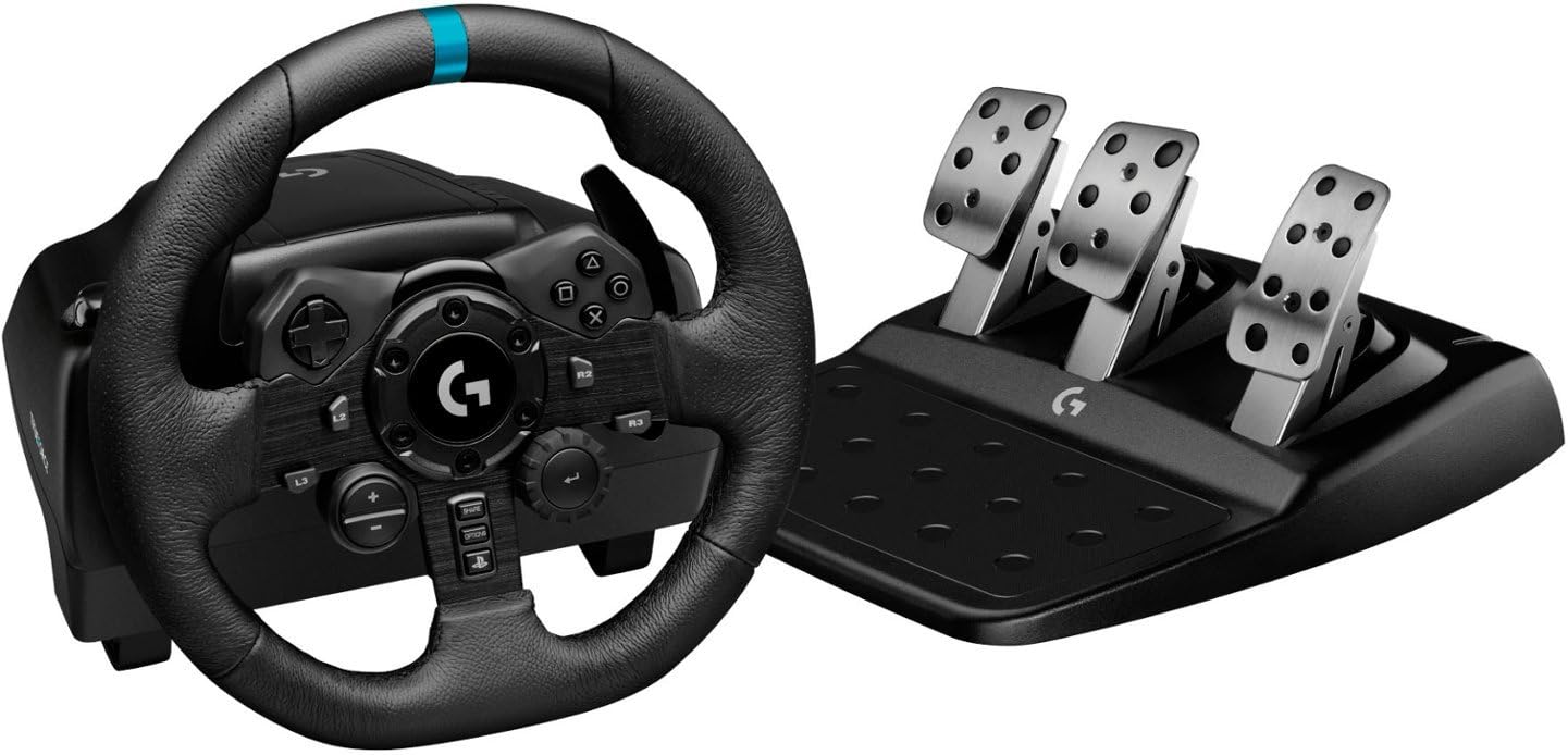 Reacondicionado Volante y pedales de carreras Logitech G923 para PS5, PS4 y PC