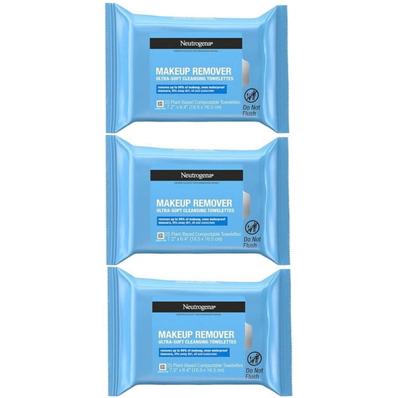 Toallas Desmaquillantes Neutrogena 25 Unidades Pack de 3