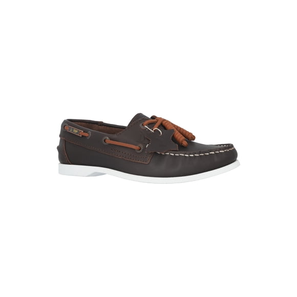 Zapato estilo Top Sailer, piel genuina, náutico, proceso artesanal, color café suela blanca talla 31 Top Sailer Clásico, náutico, casual