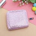 thumbnail image 2 of Monedero con cremallera y estampado de purpurina rosa, monedero corto para niñas y mujeres., 2 of 7
