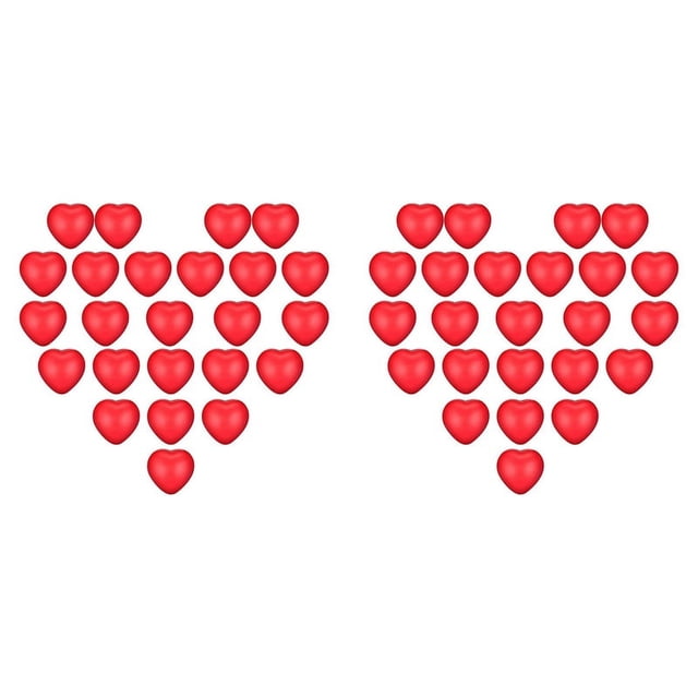 48 Piezas Bolas Antiestrés Corazón Rojo para El Día San Valentín, Bolas Antiestrés para la Recompensa del Carnaval Escolar, Rellenos Regalo para Bolsas Fiesta San Valentín