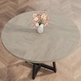 thumbnail image 4 of Yeshouse Mesa de comedor redonda de 47'' para 4 personas, mesa de cocina rústica, mesa de comedor moderna con patas de metal, mesa redonda para espacios pequeños para cocina y comedor, 4 of 9