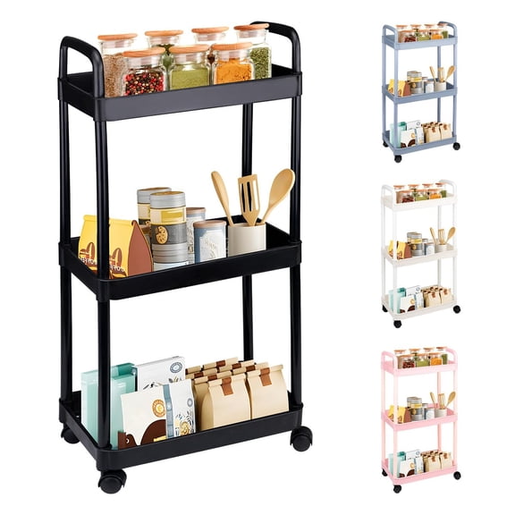 Carrito Auxiliar Organizador Almacenamiento Multiusos Con 3 Niveles