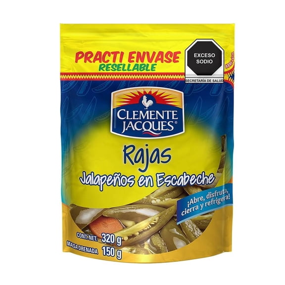 Rajas de chile jalapeño Clemente Jacques en escabeche 320 g