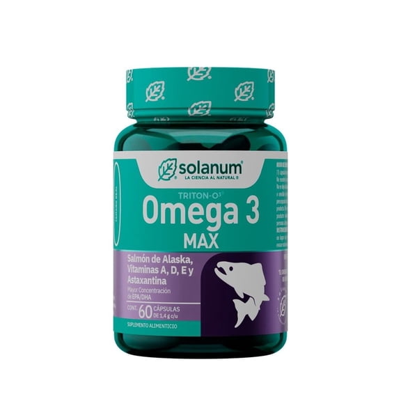 Suplemento alimenticio Solanum omega 3 max 60 cápsulas de 1.4 g c/u