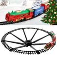 thumbnail image 4 of de trenes navideños Decoración festiva del árbol, con carruajes y vías Vagón de ferrocarril vía de tren con sonido y vagón de tren, 4 of 8