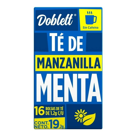Té de manzanilla Doblett menta 16 bolsitas de 1.2 g c/u