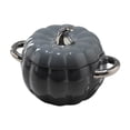 thumbnail image 1 of Olla para estofado, decoración del hogar, plato para hornear, vajilla, plato de calabaza con tapa, olla de sopa de cerámica Gris oscuro, 1 of 9