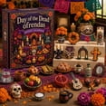 thumbnail image 4 of Day of the Dead Ofrendas Advent Calendar Cuenta Regresiva de 24 Días con Adornos 2D de Acrílico con Temática Cultural para Exhibición en Estante y Escritorio y Decoración Festiva (Calendario-Dead, 4 of 5