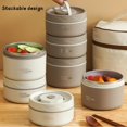 thumbnail image 3 of Juego de Contenedores de Almuerzo Portátiles Aislados, Contenedor de Almuerzo Apilable de Acero Inoxidable de 4 Niveles con Bolsa de Almuerzo Aislada, Caja Bento para Alimentos Calientes para Microon, 3 of 7