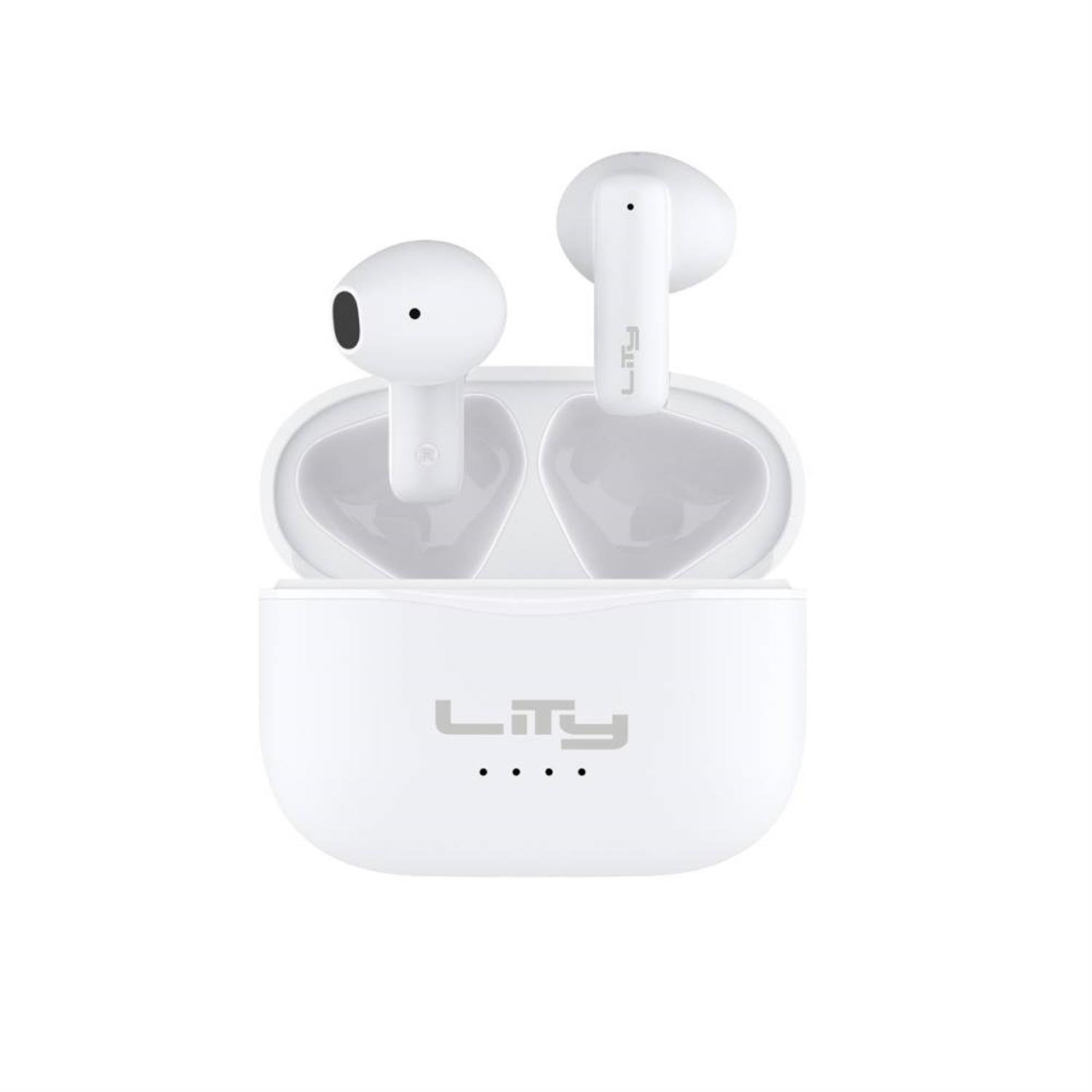 Audífonos Bluetooth 5.4 Lity, carga rápida de 25 h, IPX4, blanco T10B