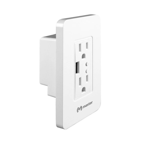 Tomacorriente inteligente Master IOT-WLSOCKET conectacto inteligente USB 3 entradas