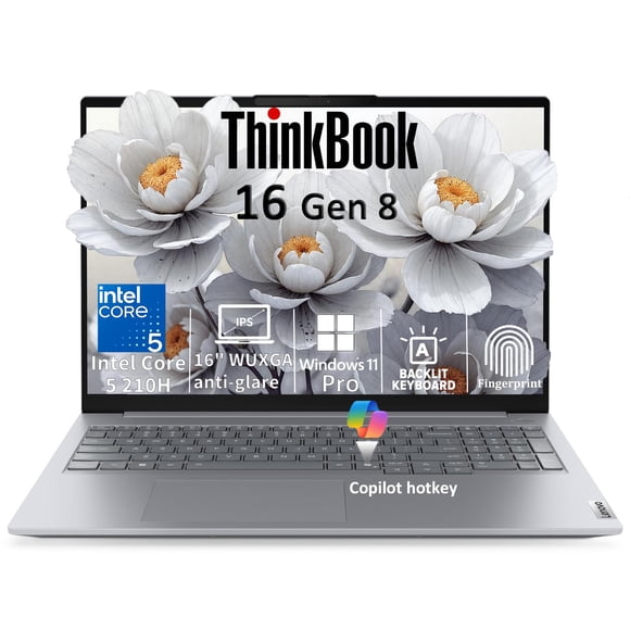 Laptop Lenovo ThinkBook 16 Gen 8 Intel Core 5 210H 32GB RAM 1TB SSD 16 Pulgadas WUXGA Windows 11 Pro Gris