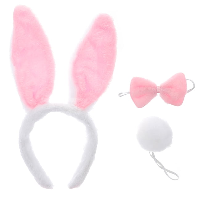 FELTECHELECTR 1 juego de orejas de conejo de alto rendimiento, adorable accesorio para el cabello, nariz y cola de conejo