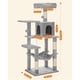thumbnail image 4 of Feandrea - Árbol para gatos de varios niveles para interiores, torre para gatos tipo condominio con 4 postes para rascar, 2 posaderos, hamaca y cueva, gris claro, 56.3 pulgadas,, 4 of 5