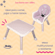 thumbnail image 5 of Silla alta periquera 7 en 1 con mesa y charola para bloques primi pasti ibaby rosa claro, 5 of 8