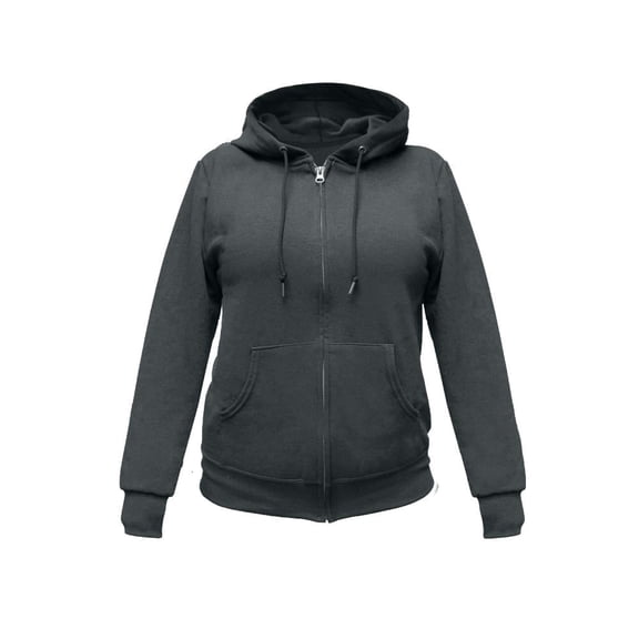Sudadera Fruit of the Loom . Para mujer con capucha y cierre, gris jaspe obscuro, talla CH