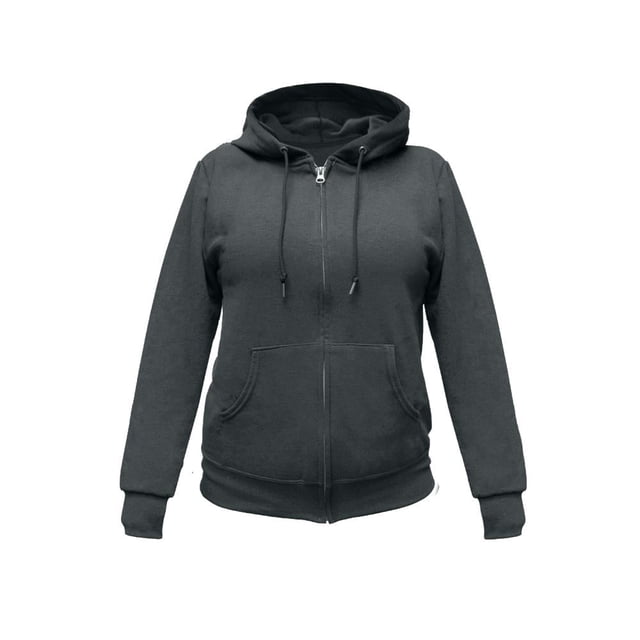 Sudadera Fruit of the Loom . Para mujer con capucha y cierre, gris jaspe obscuro, talla CH