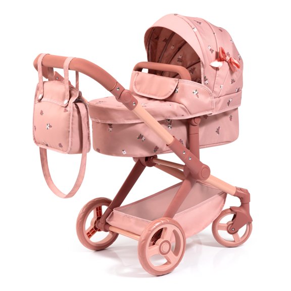 Cochecito de Muñeca Bayer Xeo 2 en 1 Coral Rosa Floral