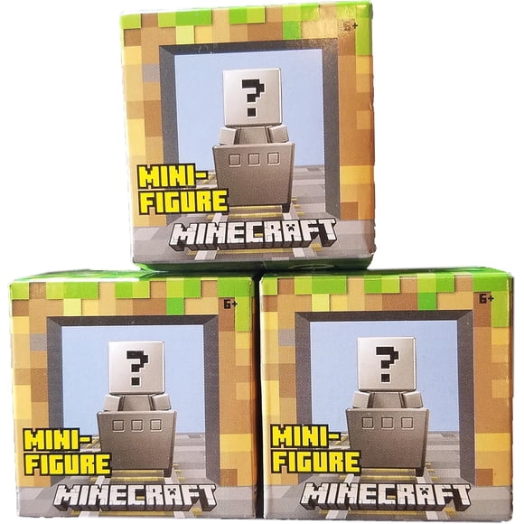 Paquete de 3 Cajas de Figuras Miniatura de Minecraft Mattel