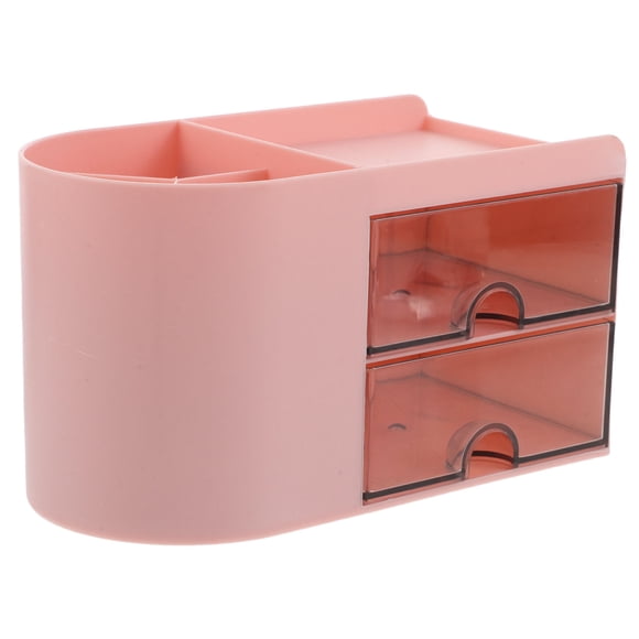 VERDANVERSE Pink Desktop Storage Drawer Organizer for Efficient Pen and Makeup Access
