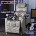 thumbnail image 4 of Sillon Masajeador, Sillon Reclinable Adultos 8 Modos de Masaje con Soporte Lumbar, Reposapiés Retráctil, Reposabrazos y Reposacabezas Ajustables, Ruedas 360°, para Sala y Dormitorio (Gris), 4 of 9