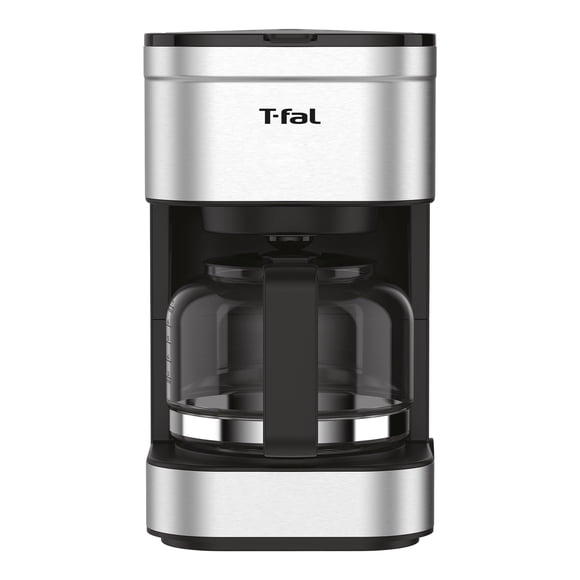 T-fal Cafetera Elegance de Filtro Permanente Lavable, capacidad para 7 tazas de café con jarra de vidrio y sistema antigoteo CM223DMX