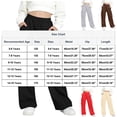 thumbnail image 3 of Pantalones de pana para niñas, cintura elástica, corte holgado, cordón ajustable, bolsillos, pantalones casuales para niñas con pana de mezcla de algodón de textura suave, tallas de 5-6 a 14-15 años., 3 of 5