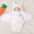 thumbnail image 1 of Conjuntos de cubrecama y colcha, manta envolvente para bebé, bolsa de guardería de forro polar, mantas suaves y cálidas de conejito, tamaño 0-6 meses para recién nacidos y niños pequeños, edredón grue, 1 of 1