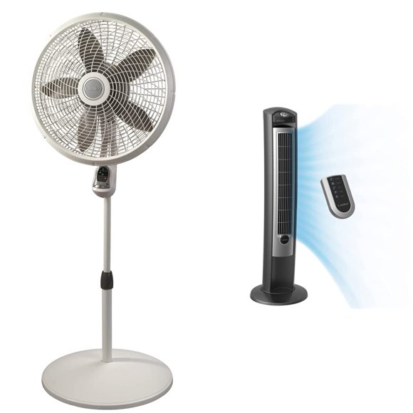 Ventilador de Pedestal Lasko Cyclone (46 cm) y Ventilador de Torre Oscilante Lasko (107 cm)