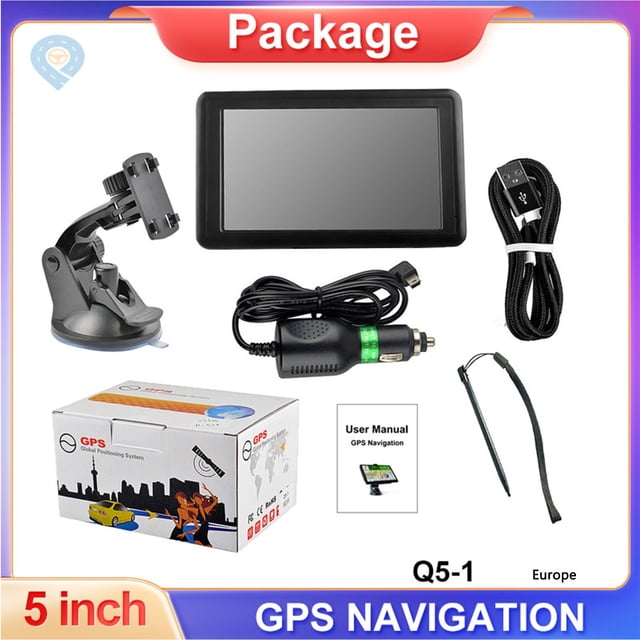 Navegador GPS británico para coche y camión, dispositivo GPS de 5 pulgadas, 8 GB + 128 MB, sistema de navegación para coche y camión con pantalla de mapa, transmisor FM, DVR para vehículo.
