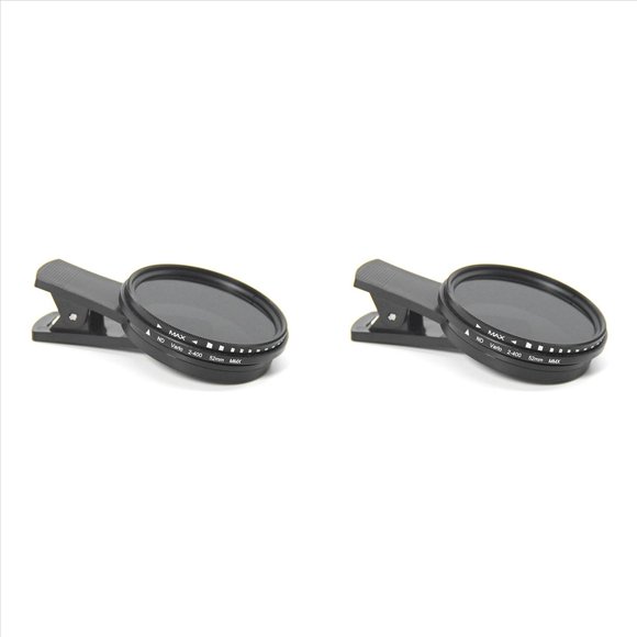 2X Filtro ND para Teléfono de 52 mm, Filtro de Densidad Variable con Clip ND2 A ND400 para Cámara de Teléfono, Teléfono Inteligente y Móvil