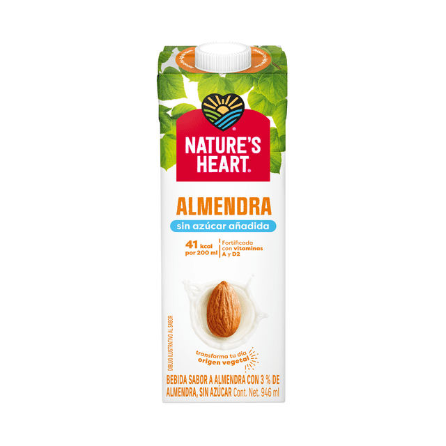 Bebida vegetal Nature's Heart sabor almendra sin azúcar 946 ml