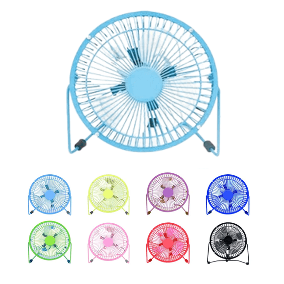Ventilador Portátil De Escritorio USB Pequeño Metal 14cm Mini Ventilador Silencioso Con Aspas Metálicas Ideal Oficina Hogar Laptops Enfriador Compacto Potente Bajo Consumo